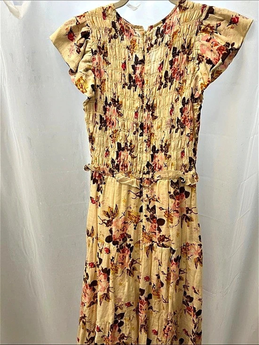 BCBG Max Azria Floral Maxi Dress in Cream & Red Size 2